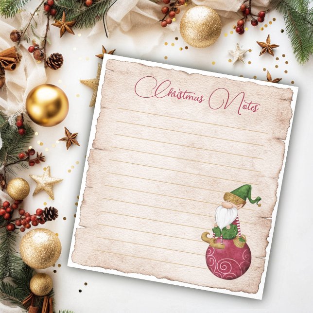 Bloco De Notas Elfo do Papai Noel de Natal em enfeite  (Criador carregado)