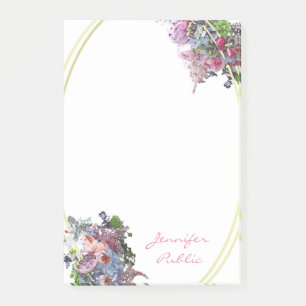 Bloco De Notas Elipse Dourada Moldura de Letra com Script de Mão 