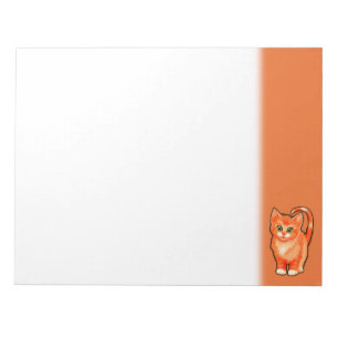 Bloco de notas em branco com desenho de gatinho ru