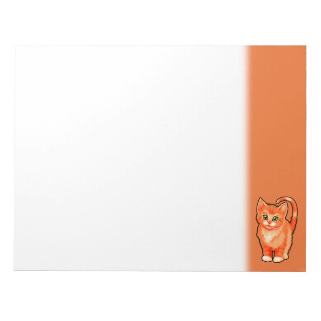 Bloco de notas em branco com design de gatinho rui (Frente)