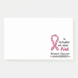 Bloco De Notas Em outubro, vestimos a consciência cor-de-rosa do