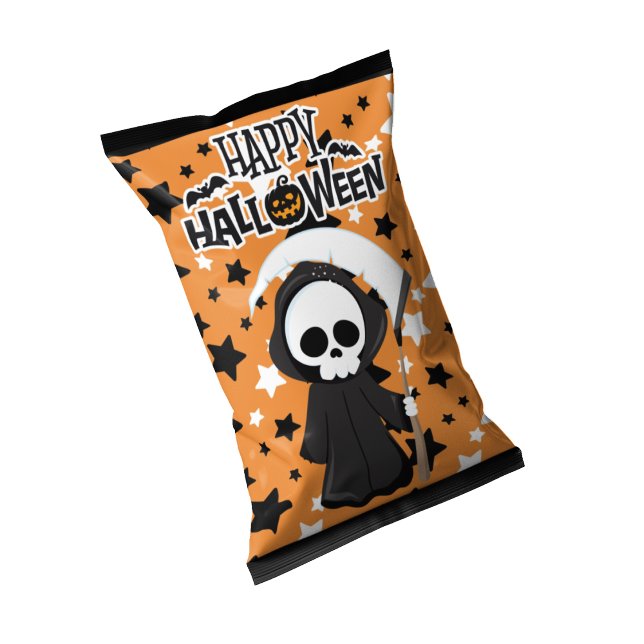 Bloco De Notas Embalagens para sacos de batatas fritas com tema H (Halloween Chip Bag Wrapper Treats, Grimm Reaper)
