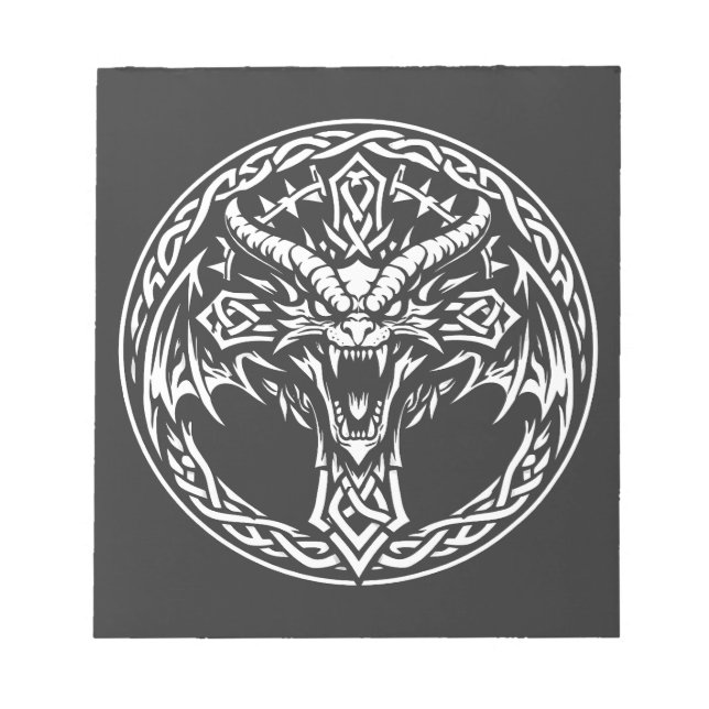Bloco De Notas Emblema de Dragão Celta por BurnsInHell (Frente)