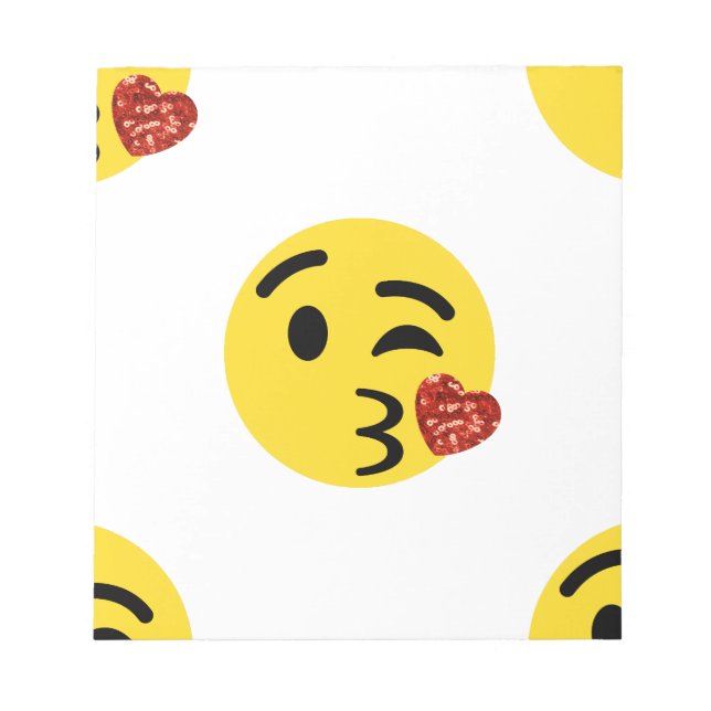 Bloco De Notas emoji de beijo brilhante (Frente)