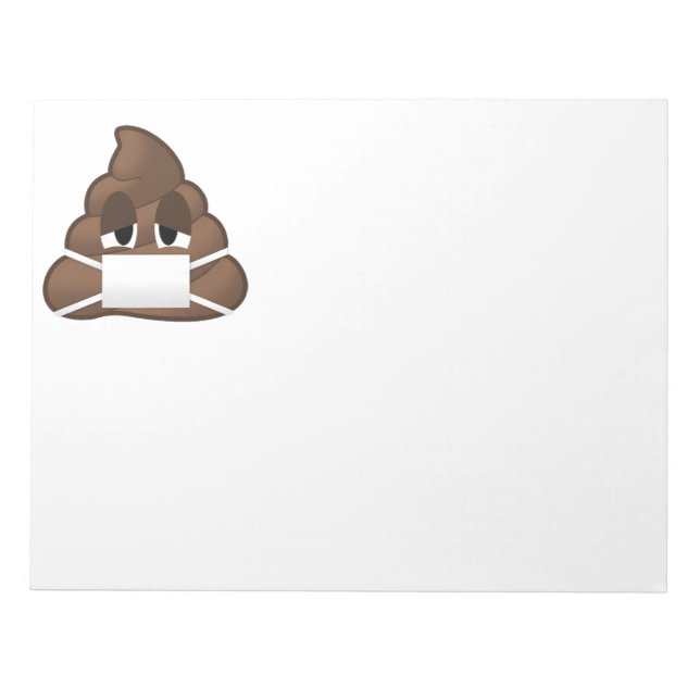Bloco De Notas Emoji De Poop De Máscara Doente (Frente)