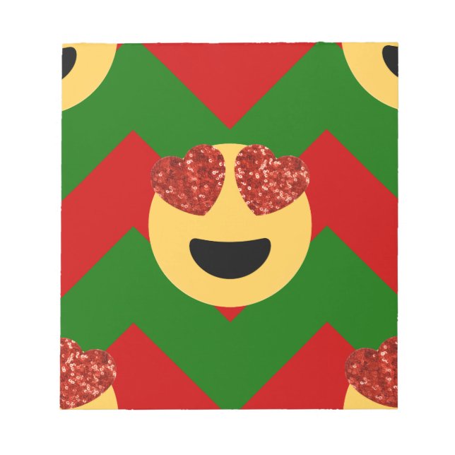 Bloco De Notas emoji do coração de natal (Frente)