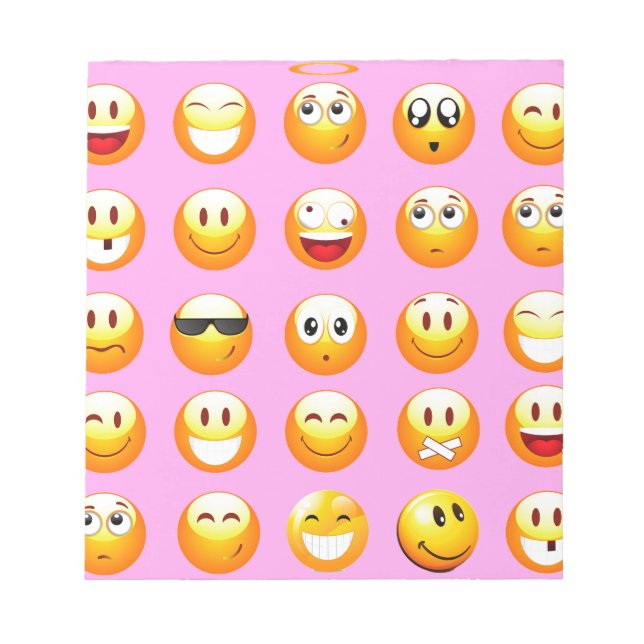 Bloco De Notas emoji rosa pastel (Frente)