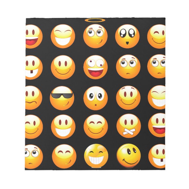Bloco De Notas emojis preto (Frente)