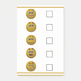 Bloco De Notas Emoticon da verificação do humor do estilo 3d