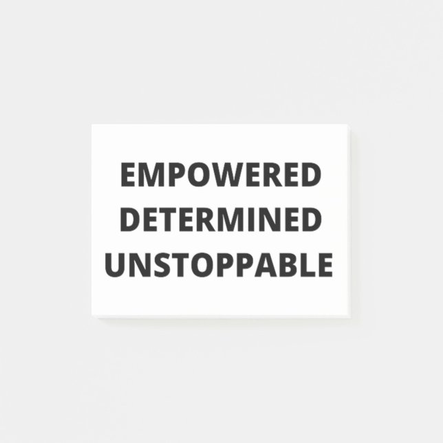Bloco De Notas Empowered Determined Unstoppable Women (Frente)
