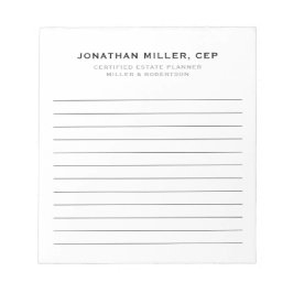 Bloco De Notas Empresa de Título do Nome Vinculado Profissional