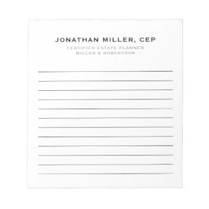 Bloco De Notas Empresa de Título do Nome Vinculado Profissional