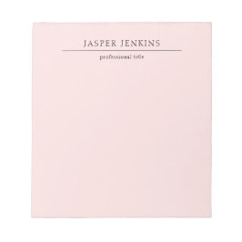 Bloco De Notas Empresa moderna mínima profissional rosa simples