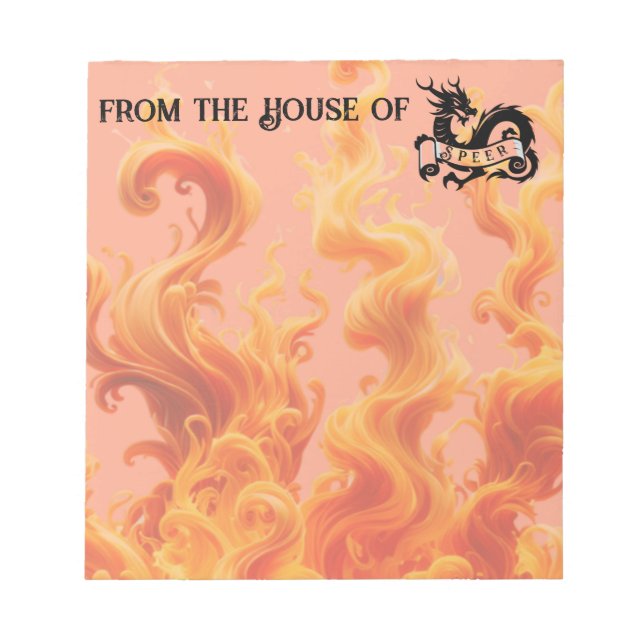 Bloco De Notas "Encantando Papel de carta de Dragão para Amantes  (Frente)