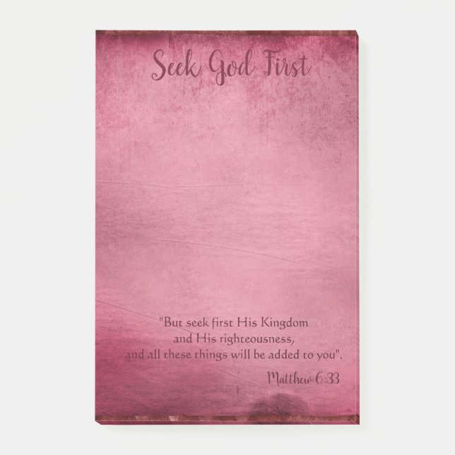 Bloco De Notas Encorajando Seek Deus primeiro (Frente)