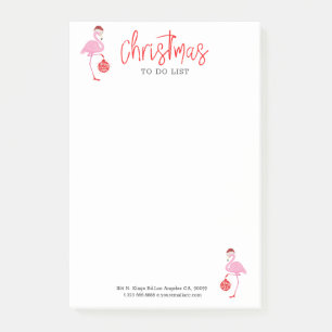 Bloco De Notas Enfeite de Natal lindo flamingo feliz
