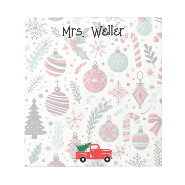 Bloco De Notas Enfeites de natal personalizado (Frente)