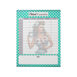 Bloco De Notas Enfermeira Abençoada Pinup _ Calendário Clínico