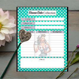 Bloco De Notas Enfermeira Abencoada Pinup _ Coleta de Dados de Do