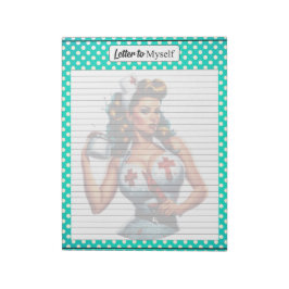 Bloco De Notas Enfermeira abençoada Pinup_ Letter para mim