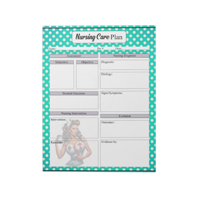 Bloco De Notas Enfermeira Abençoada Pinup_ Nurse Care Plan (Invertido)