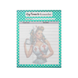 Bloco De Notas Enfermeira Abençoada - Termos chave para lembrar