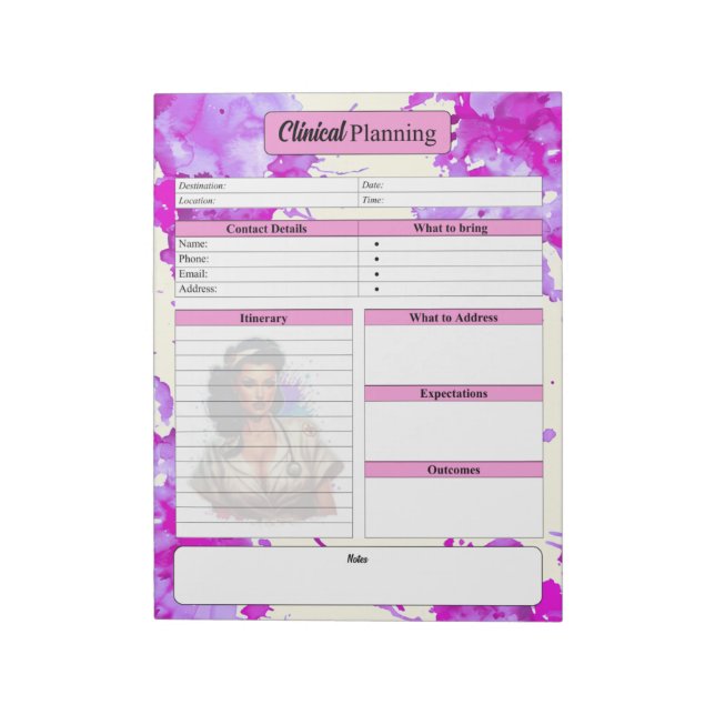 Bloco De Notas Enfermeira Badass Pinup _ Planeamento Clínico (Invertido)