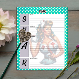 Bloco De Notas Enfermeira Bem-Aventurada Pinup_ Modelo SBAR
