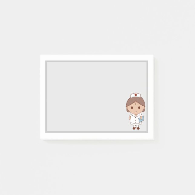 Bloco De Notas Enfermeira de desenho animado fofa (Frente)
