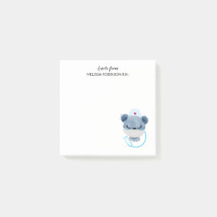 Bloco De Notas Enfermeira de Urso Bonito Vestindo uma Máscara M