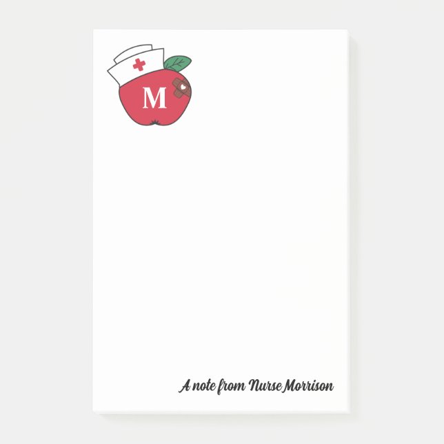 Bloco De Notas Enfermeira Enfermeira Bonita Monograma A Nota De (Frente)
