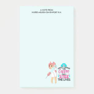 Bloco De Notas Enfermeira Engraçada Dizendo com Grande Agulha hip
