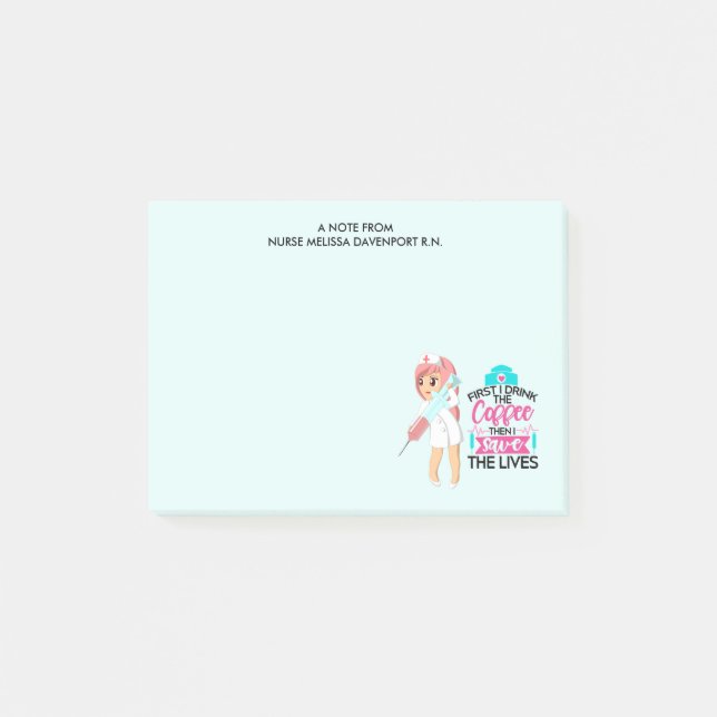 Bloco De Notas Enfermeira Engraçada Dizendo com Grande Agulha hip (Frente)