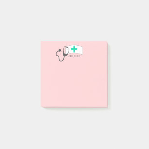 Bloco De Notas Enfermeira Médica Estetoscópio Enfermeira Que Escr