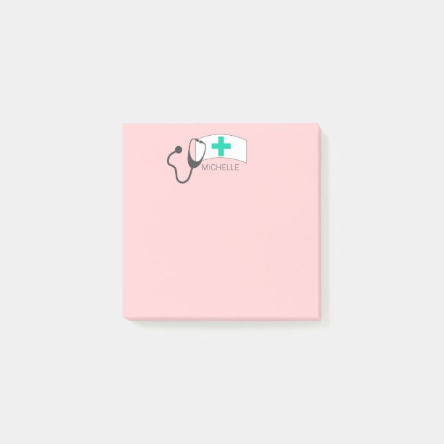 Bloco De Notas Enfermeira Médica Estetoscópio Enfermeira Que Escr (Frente)