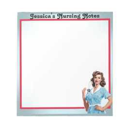 Bloco De Notas Enfermeira Nostálgica Bonita Pinup_ Estou na Escol