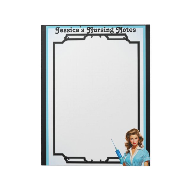 Bloco De Notas Enfermeira Nostálgica Bonita Pinup_ For a Living (Invertido)