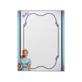 Bloco De Notas Enfermeira Nostálgica Bonita Se Aproxima Na Enferm