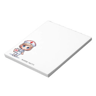 Bloco De Notas Enfermeira Pinguim-Rosa-Rosa-Estioscópio Personali