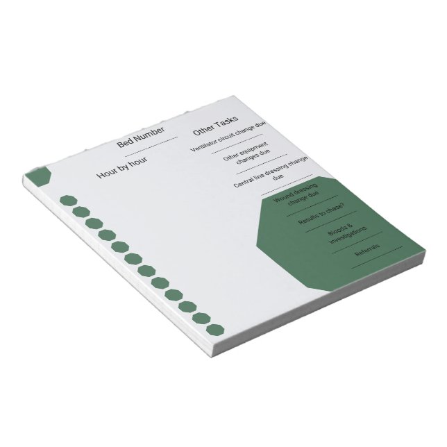 Bloco De Notas Enfermeiro Crítico Cursor Turno Planner Hexágonos  (Inclinado)