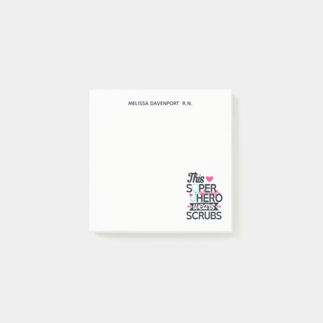 Bloco De Notas Enfermeiro Enfermeiro Super Herói Dizendo Tipograf (Frente)