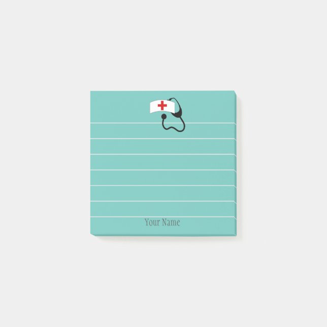 Bloco De Notas Enfermeiro Personalizado Estetoscópio Médico Com L (Frente)