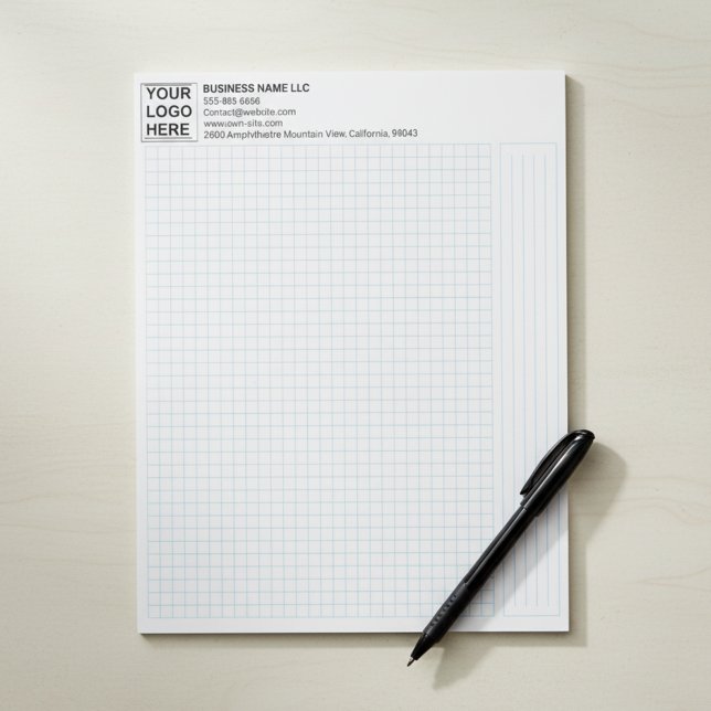 Bloco De Notas Engineering Graph Pad Paper with Corporate Logo (custom graph pads for business, corporate branded engineering paper, logo grid paper for office)