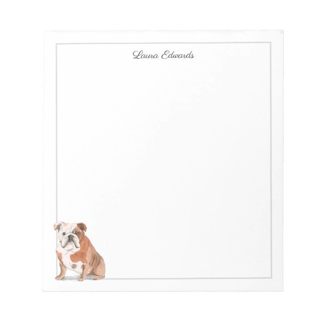 Bloco De Notas English Bulldog Gray Border (Frente)
