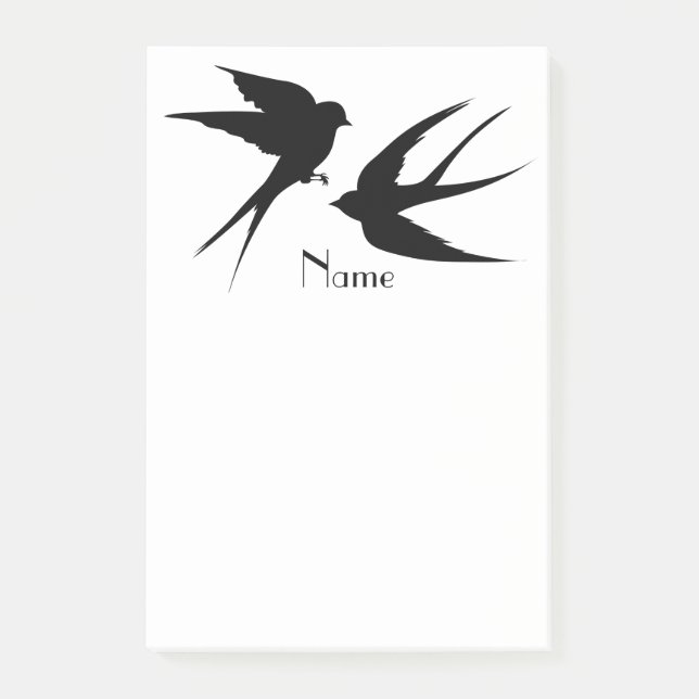 Bloco De Notas Engolir Aves Silhouettes Thunder_Cove (Frente)