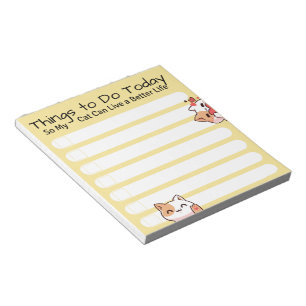 Bloco De Notas Engraçado, amante de Cat, faça cor amarela