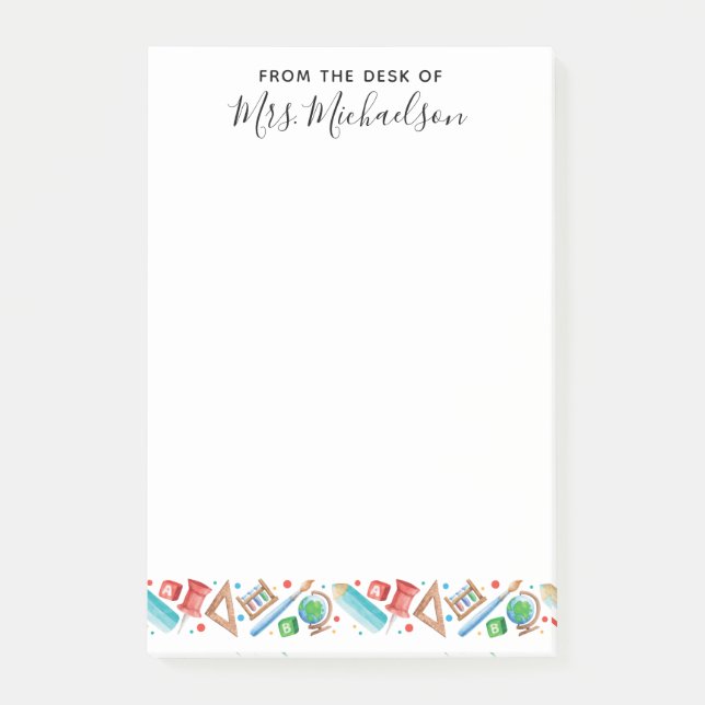 Bloco De Notas Engraçado de volta à Escola em Lápis (Frente)