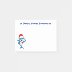 Bloco De Notas Engraçado desenho animado de tubarão de Natal
