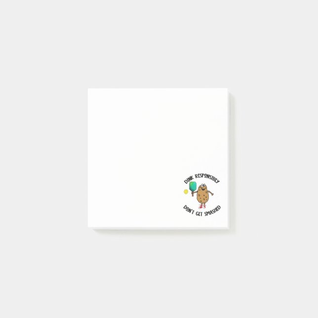 Bloco De Notas Engraçado Dink Responsável Esportes De Pickleball (Frente)