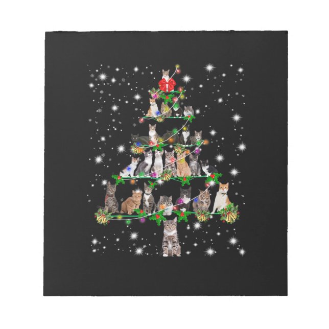 Bloco De Notas Engraçado Gatos de Natal Tree Ornament Dom (Frente)